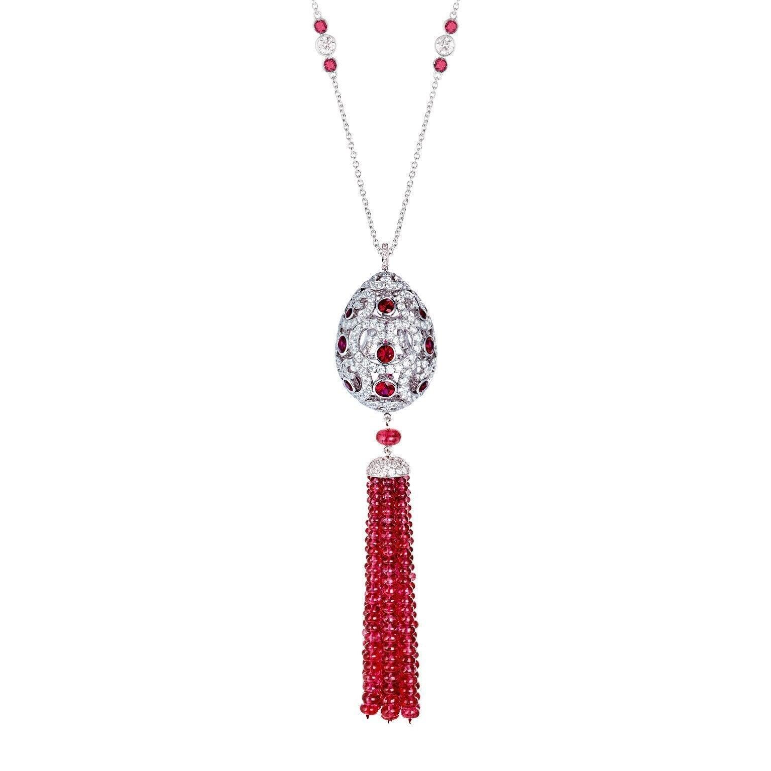 Faberge Imperial Imperatrice Ruby Tassel Pendant - Default Title / Silver