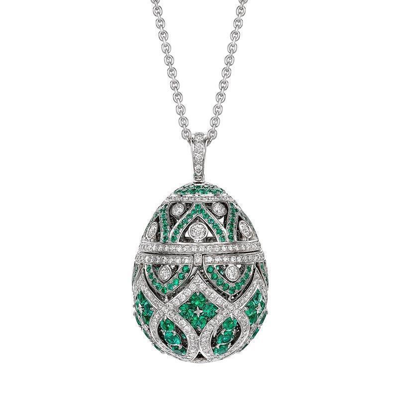 Faberge Imperial Zenya Emerald Pendant - Default Title / Silver