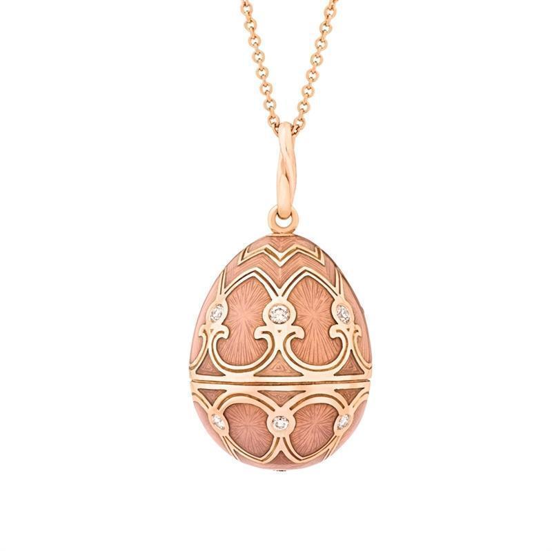 Faberge Palais Tsarskoye Selo Rose Gold Diamond Pink Pendant - Default / Rose Gold