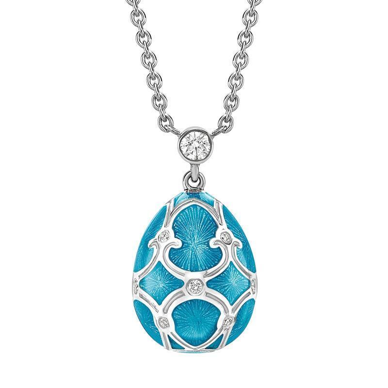 Faberge Palais Yelagin 18ct White Gold Teal Small Pendant - Default / White Gold