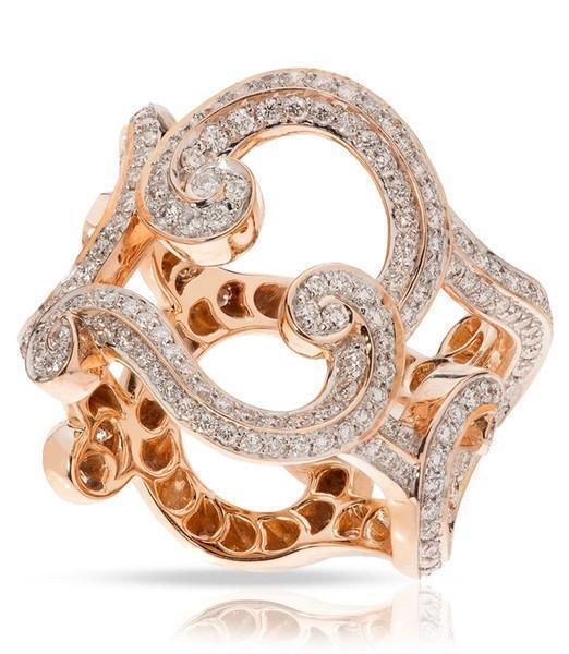 Faberge Rococo Lace 18ct Rose Gold Diamond Ring - Default / Gold