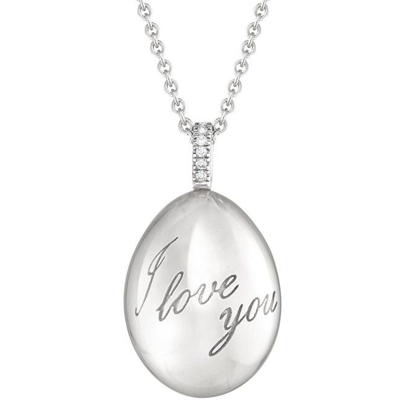Faberge Simple I Love You 18ct White Gold Pendant - Default / White Gold