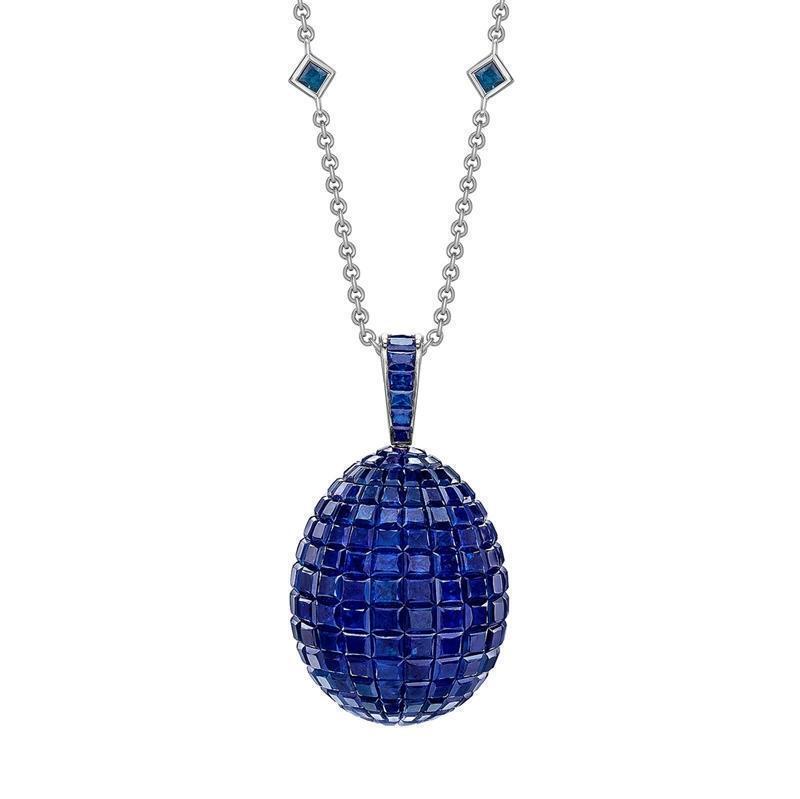 Faberge Treasures Mosaic Sapphire Pendant - Default Title / Silver