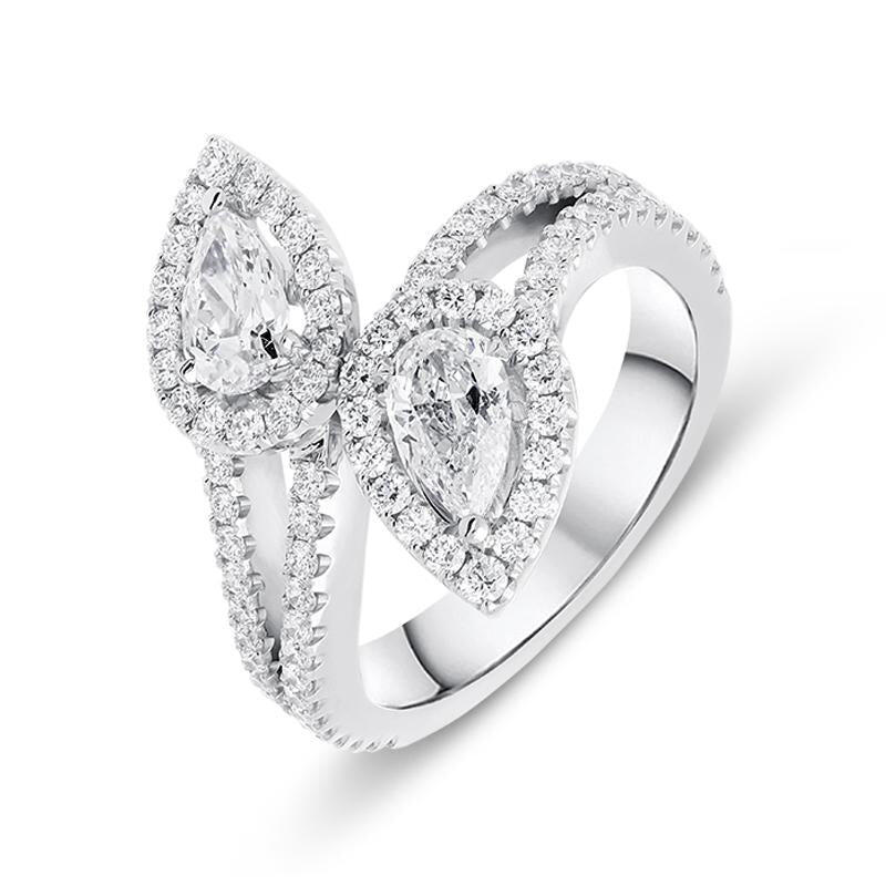 18ct White Gold 1.74ct Pear Cut Diamond Dress Ring