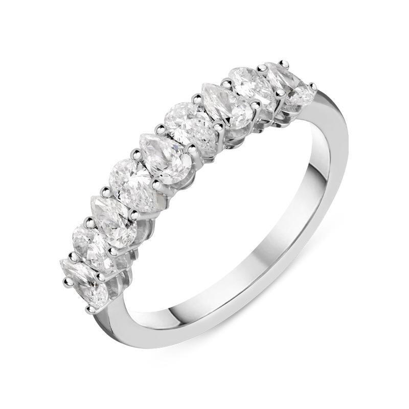 Hans D Krieger 18ct White Gold 0.92ct Diamond Pear Cut Half Eternity Ring