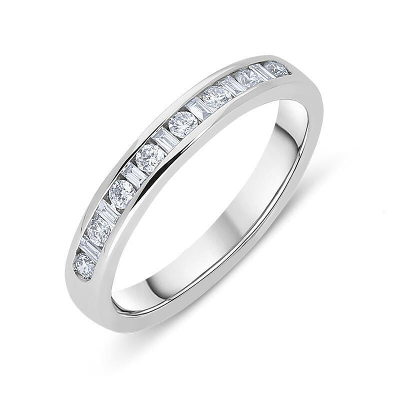 Platinum 0.20ct Diamond Channel Set Wedding Half Eternity Ring - Option1 Value / Platinum