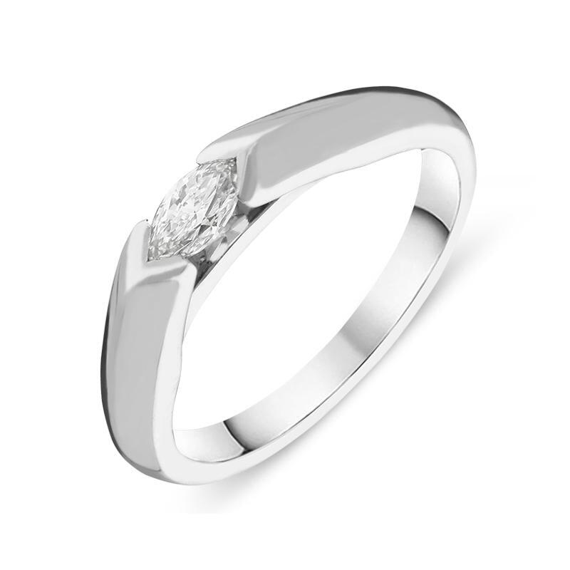 Platinum 0.24ct Diamond Marquise Solitaire Ring - M