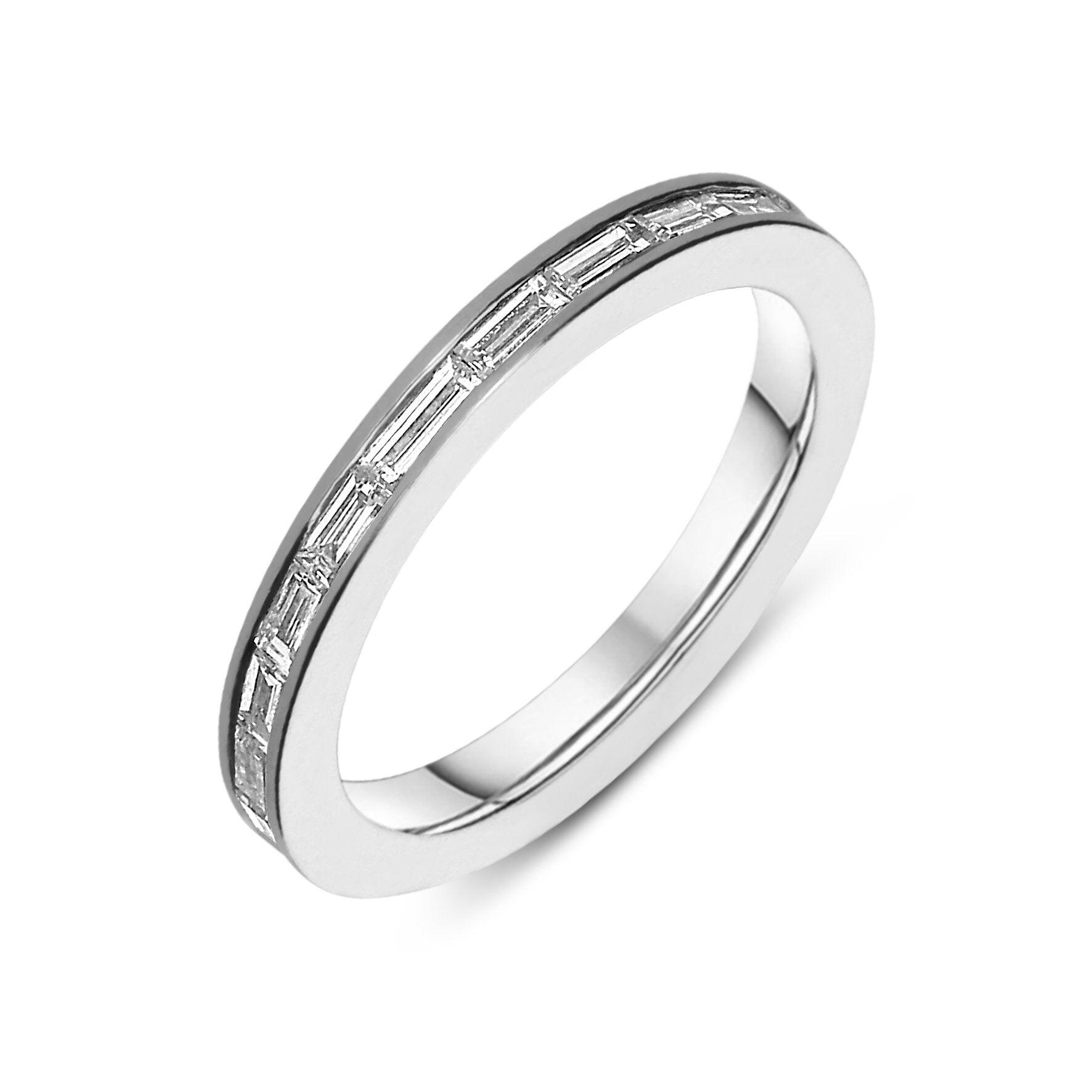 Platinum 0.83ct Diamond Baguette Cut Full Eternity Ring D - L