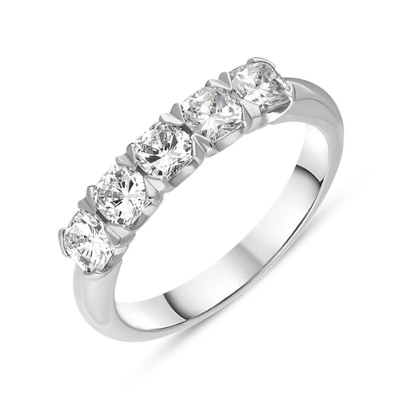 Platinum 1.02ct Diamond Five Stone Wedding Half Eternity Ring