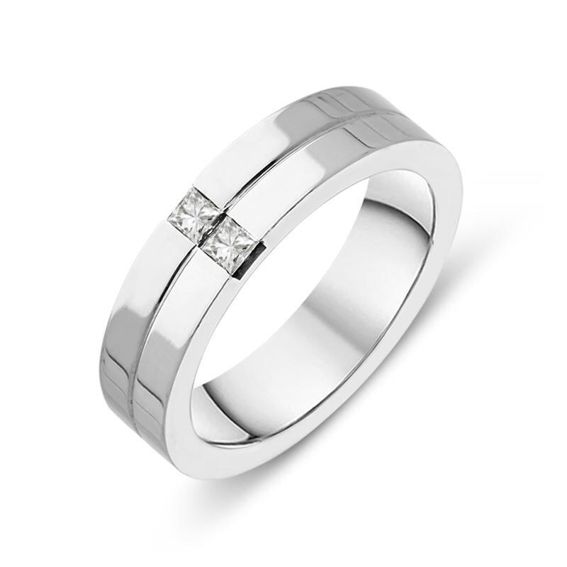 Platinum and 18ct White Gold Diamond Wedding Eternity Ring - M 1/2