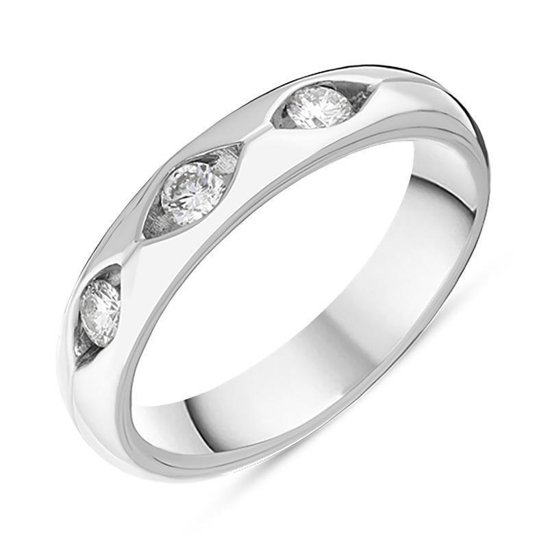 Platinum 0.30ct Diamond Wedding Band Ring - N