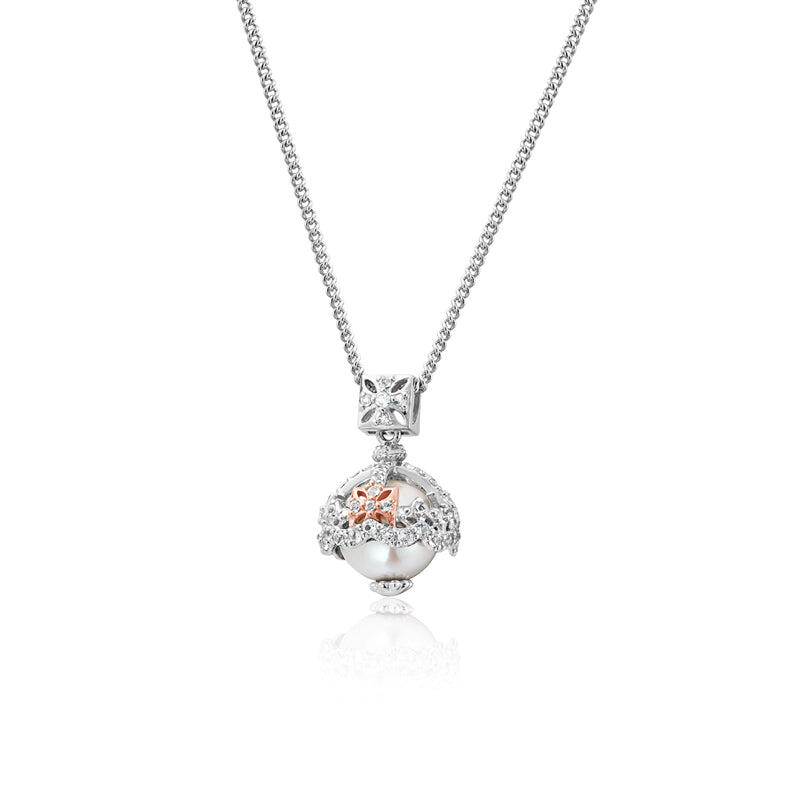 Clogau Royal Crown Sterling Silver White Topaz Pearl Pendant - Default Title / Sterling Silver