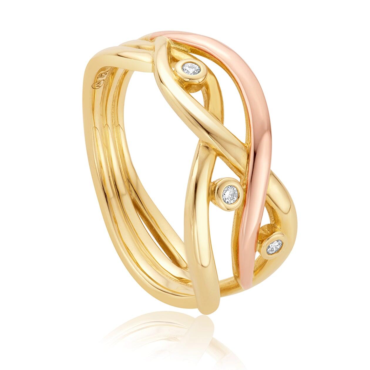 Clogau Swallow Falls 18ct Gold Diamond Ring - Default Title / Gold