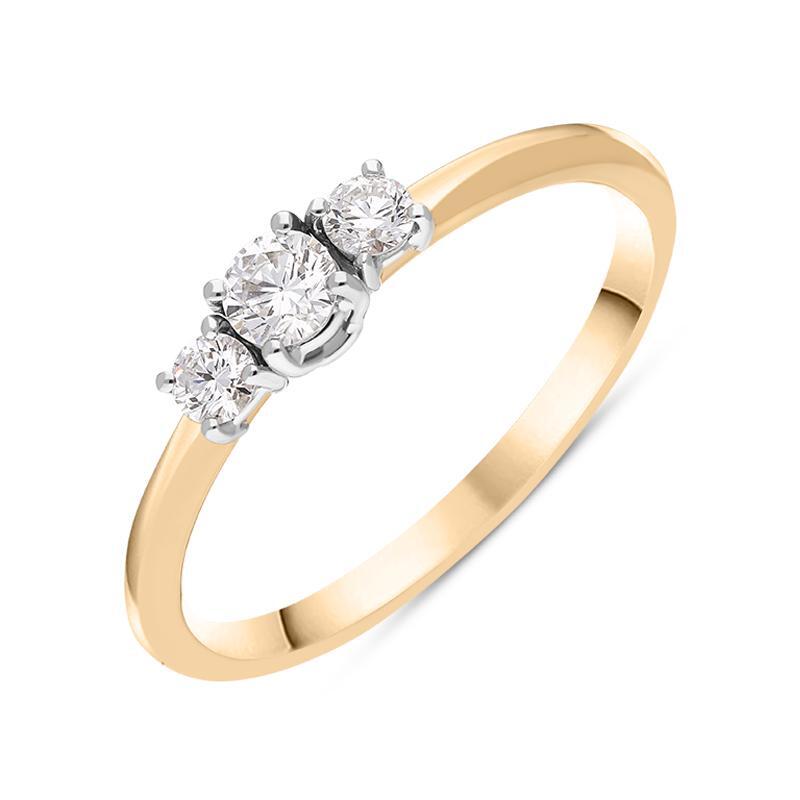 18ct Rose Gold Diamond Three Stone Ring
