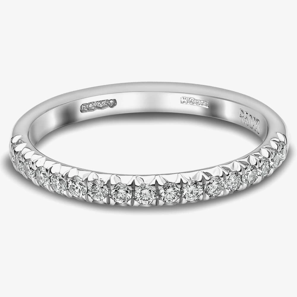 Platinum 0.38ct Diamond Half Eternity Ring 10H4A-P001