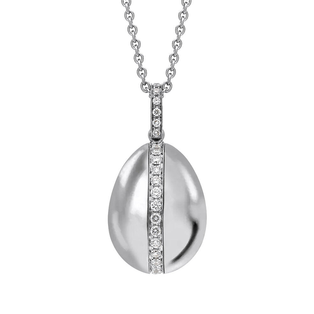 Faberge Heritage 18ct White Gold 0.18ct Diamond Egg Pendant Exclusive Edition - Default / White Gold