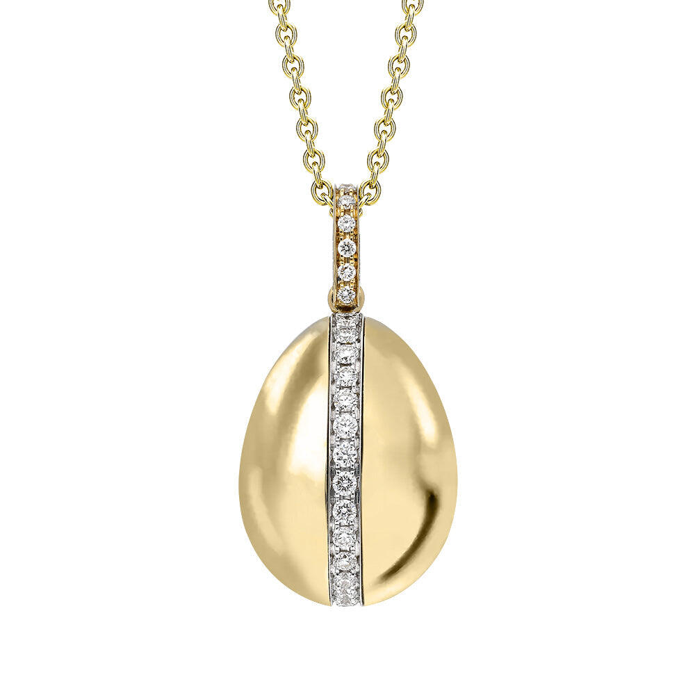 Faberge Heritage 18ct Yellow Gold 0.18ct Diamond Egg Pendant Exclusive Edition - Default / Yellow Gold
