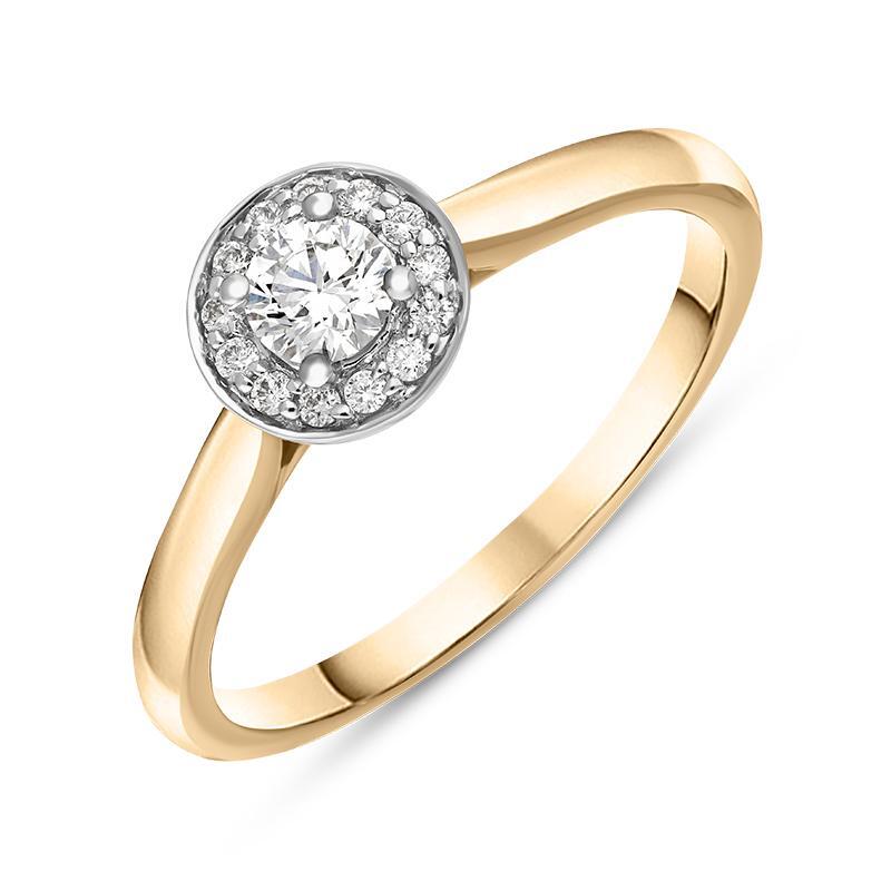 18ct Rose Gold Diamond Round Halo Ring