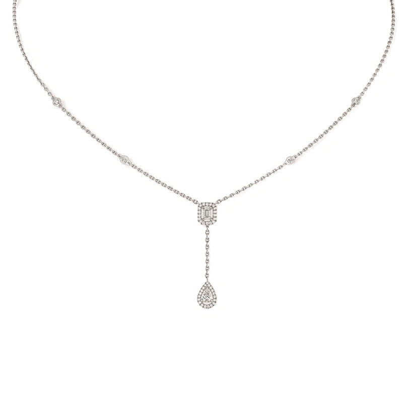 Messika My Twin 18ct White Gold 0.35ct Diamond Tie Necklace - Gold