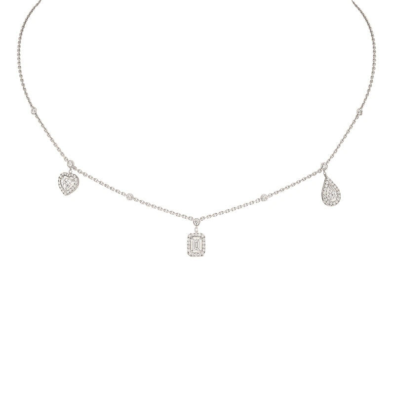 Messika My Twin 18ct White Gold 0.76ct Diamond Trio Necklace - Gold