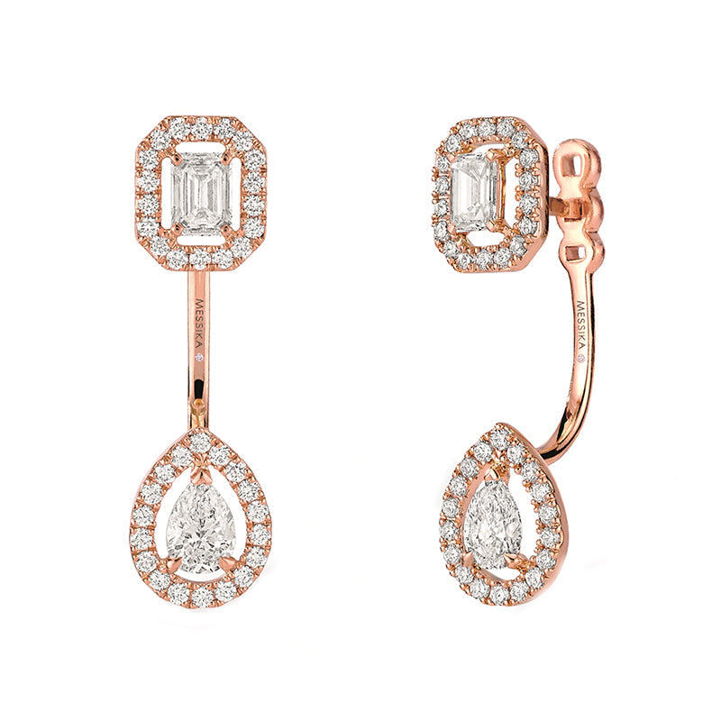Messika My Twin Toi & Moi 18ct Rose Gold 0.90ct Diamond Earrings - Gold