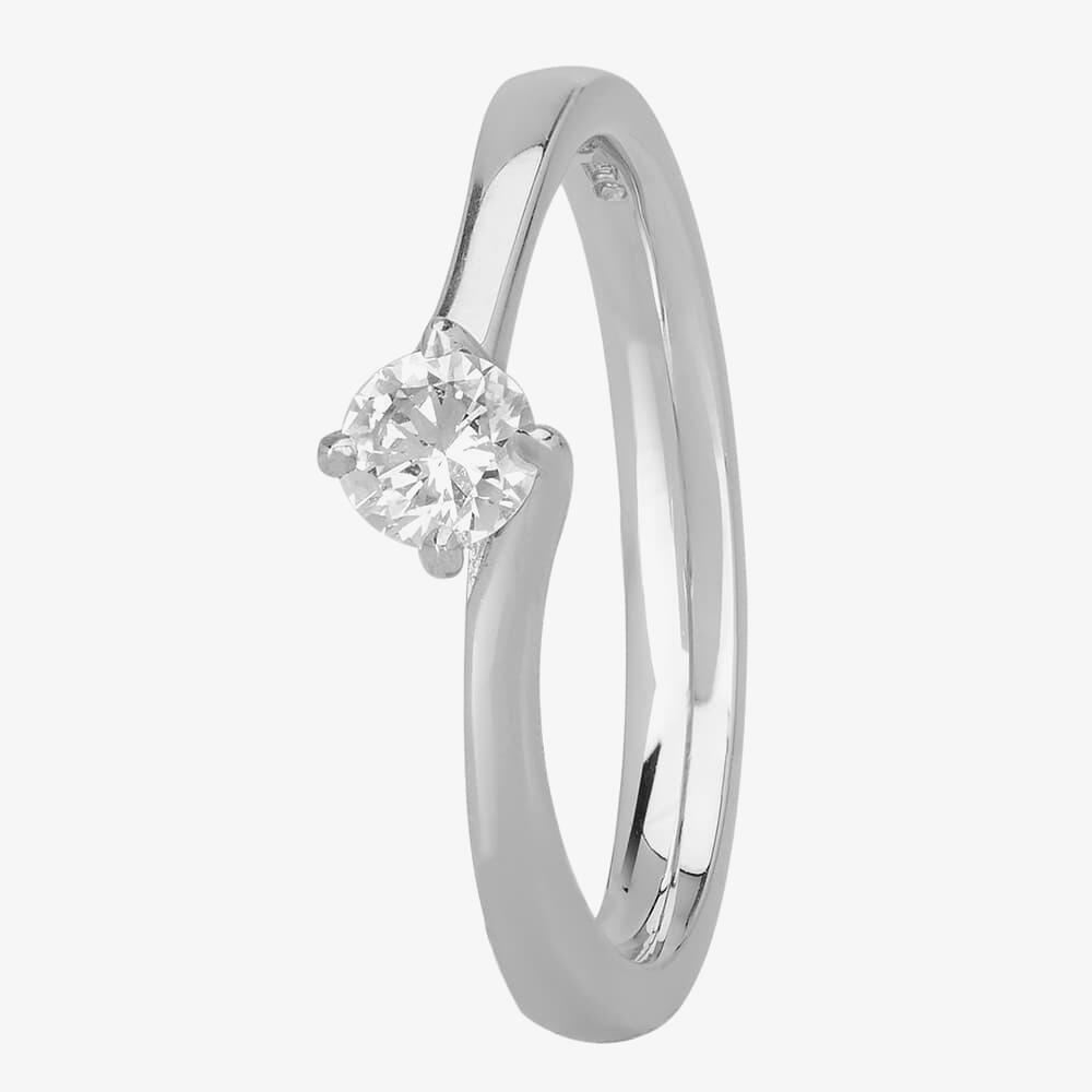 1888 Collection Platinum Certificated 0.25ct Diamond Twisted Solitaire Ring RI-137(.25CT PLUS)- H/SI1/0.26ct