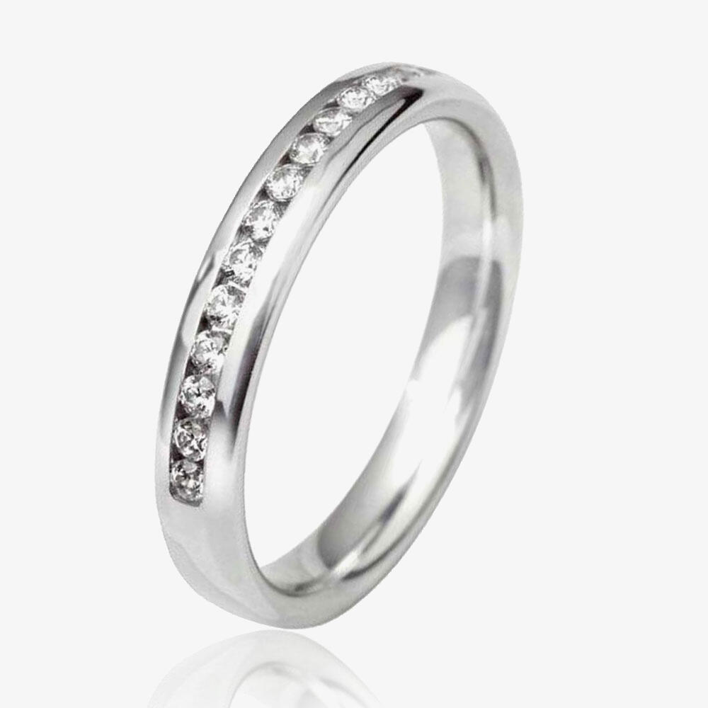 18ct White Gold 2.0mm Channel Set Diamond Court Wedding Ring WGH5/2R125 18W HSI-K