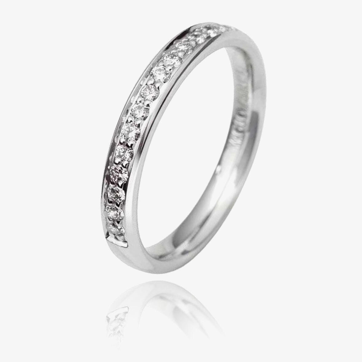 18ct White Gold 2.5mm Diamond Grain Set Court Wedding Ring WG10/2.5R125 18W HSI-K