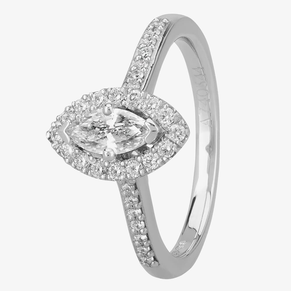 1888 Collection Platinum Certificated 0.30ct Diamond Navette Cluster Ring DSC39(7X3.5)0.30CT PLUS- E/SI1/0.56ct