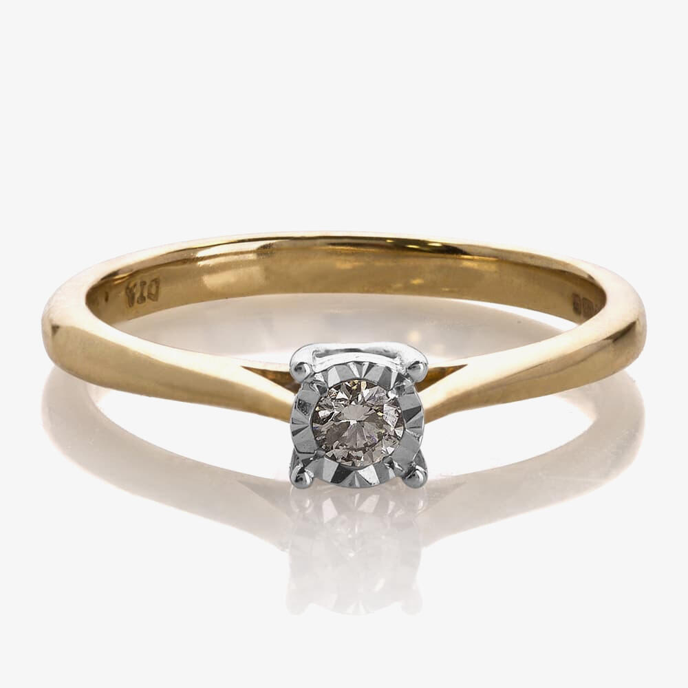 9ct Gold 0.10ct Diamond Ring S4460D-9Y-010G M