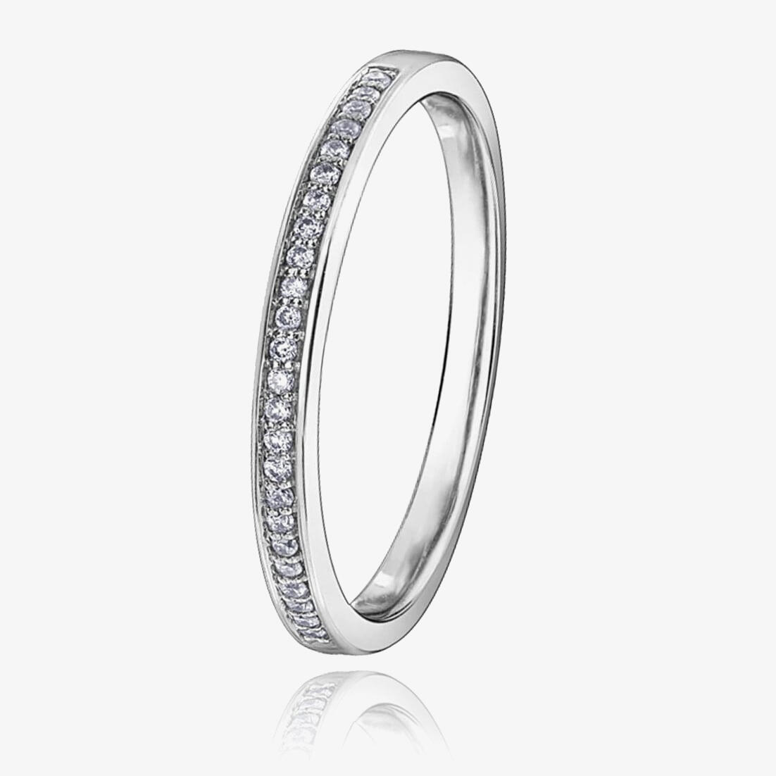 9ct White Gold 0.08ct Diamond Half-Eternity Wedding Ring 30388WDWG/20-10 L