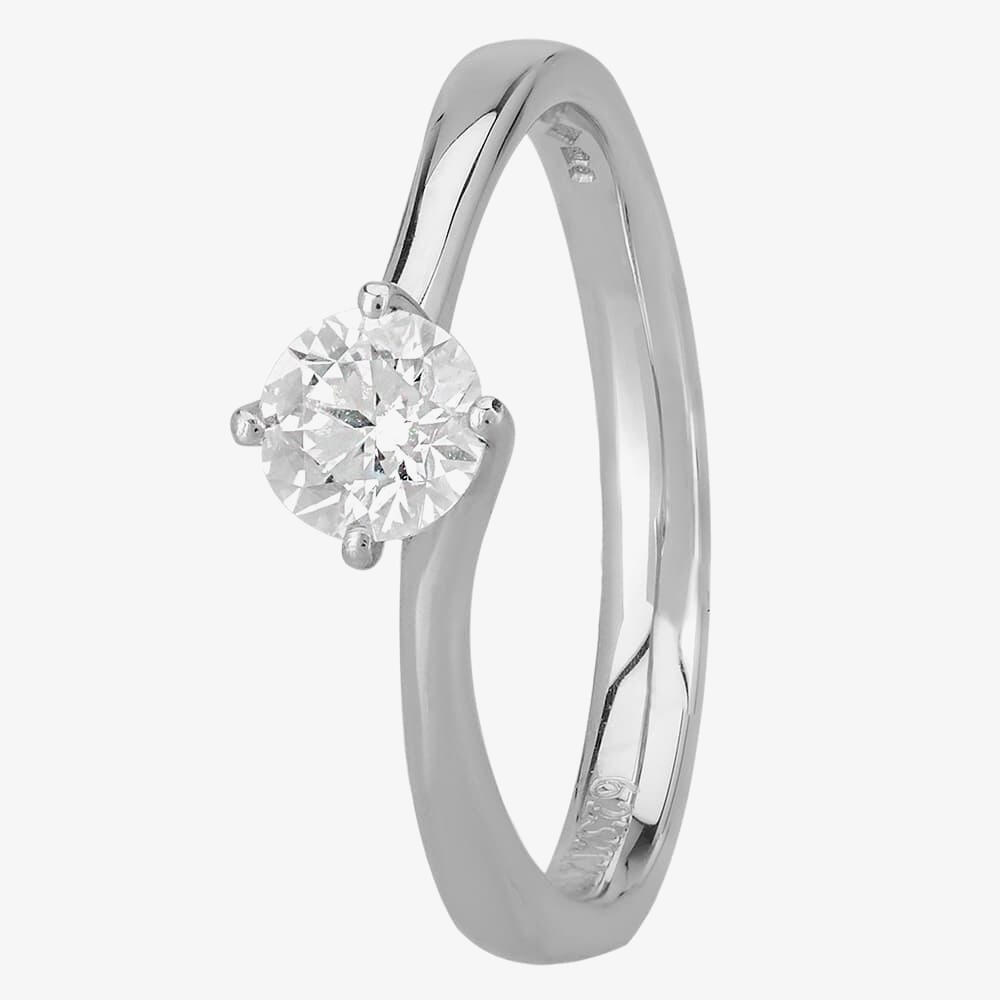 Signature Collection Platinum GIA Certificated Four Claw Diamond Twist Solitaire Ring RI-137(.50CT PLUS)-D/SI1/0.50ct