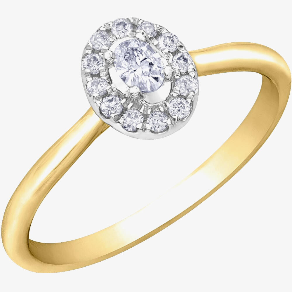 9ct Yellow Gold 0.20ct Diamond Ring 30616YW/20-10 O