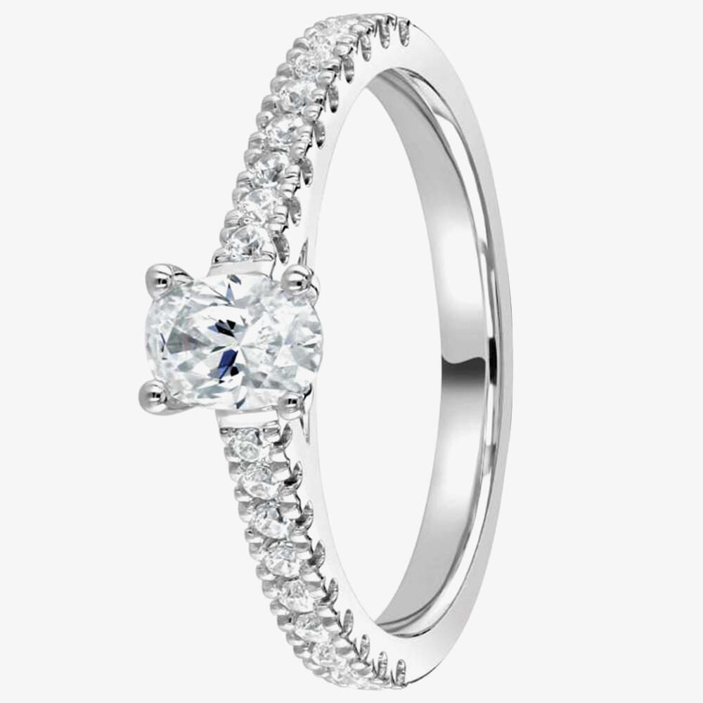1888 Collection Platinum Certificated 0.40ct Oval Diamond Solitaire Ring RI-2250(6X4)(.40CT PLUS)- G/VS2/0.65ct